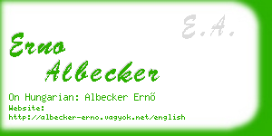 erno albecker business card